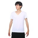 クー(Coo.)(メンズ)ドライプラス Vネック 半袖アンダーシャツ 891CO4GC0002 WHT 吸汗 速乾(4)