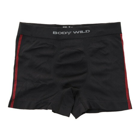 ボクサーパンツ メンズ（1000円程度） ボディワイルド（BODY WILD）（メンズ）ボクサーパンツ 前閉じ 立体成型 サイドライン BWS852J BLK