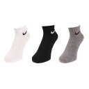 【3点で10％OFFクーポン対象！5/19まで】ナイキ（NIKE）（メンズ）3足組 エブリデイ クッション クウォーター ソックス SX7667-964