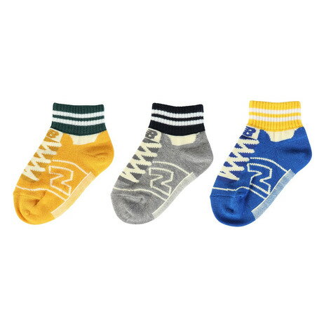 【20%OFFクーポン対象！9/25まで】ニューバランス（new balance）（キッズ）靴下 ボーイズ 3Pソックス 13-19cm LAS55648AS1 子供 ソックス 3足セット