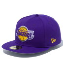 ニューエラ(NEW ERA)(メンズ、レディース)帽子 キャップ 59FIFTY ロサンゼルス・レイカーズ パープル×チームカラー 14525215 57.7cm-59.6cm 紫(4)