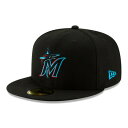 ニューエラ(NEW ERA)(メンズ、レディース)帽子 キャップ 59FIFTY MLBオンフィールド マイアミ・マーリンズ ゲーム 14524874 57.7...