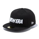 ニューエラ(NEW ERA)(メンズ、レディース)キャップ 59FIFTY ワードマークロゴ 14525160 帽子 57.7cm-59.6cm 黒(4)
