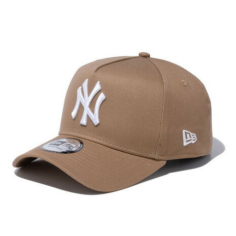 ニューエラ（NEW ERA）（メンズ、レディース）キャップ 940 A-Frame ニューヨーク・ヤンキース カーキ×ホワイト 茶色 14525035 サイズ調整可 日除け対策