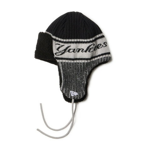 ニューエラ（NEW ERA）（メンズ、レディース）帽子 ニットキャップ ニット トラッパー ニューヨーク・ヤンキース 黒 ブラック 14669984