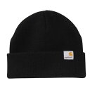 カーハート(CARHARTT)(メンズ)ニット帽 ストラタス ハット ロウ I02574189XX24FW ブラック