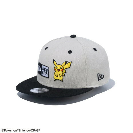 ニューエラ NEW ERA キッズ ユース 9FIFTY ポケモン ピカチュウ ボックスロゴ ストーン ブラックバイザー キャップ 14124285