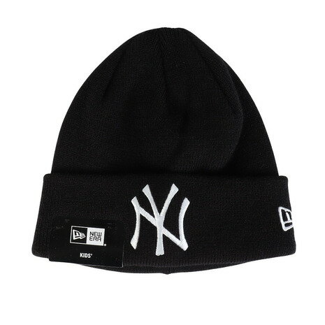ニューエラ（NEW ERA）（キッズ）ジュニア ニットキャップ BC ニューヨーク・ヤンキース 黒 40cm 14671..