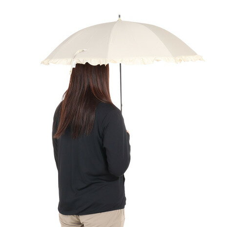 ワールド パーティー(W.P.C)(レディース)晴雨兼用 長傘 遮光 クラシックフリル 81-11340-101 ベージュ ワールド パーティー(W.P.C)(レディース)晴雨兼用 長傘 遮光 クラシックフリル 81-11340-101 ベージュ