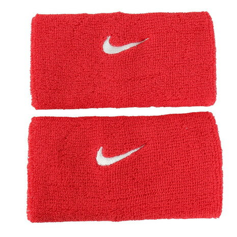 ナイキ（NIKE）（メンズ、レディース）スウッシュ クラシック ダブルワイド リストバンド 2P 赤 レッド..