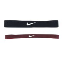 ナイキ(NIKE)(メンズ、レディース)フレックス ヘッドバンド 2組 BN2077-053 ブラック ワインレッド