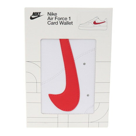 ナイキ(NIKE)(メンズ、レディース、キッズ)カードケース アイコン エアフォース1 カードウォレット 白×赤 NW0001-173 ミニウォレット マネーク...