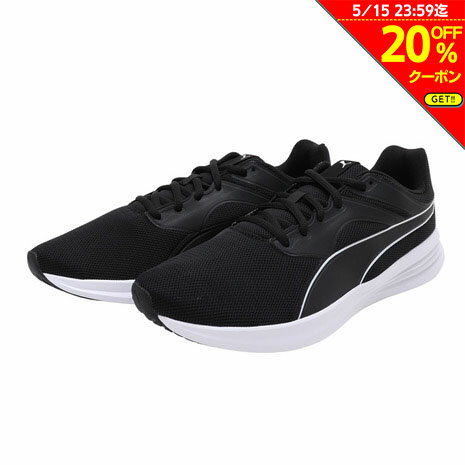 【20 OFFクーポン対象！5/15まで】プーマ（PUMA）（メンズ）ランニング シューズ トランスポート ブラック 37702801 スニーカー レース トレーニング ジョギング スポーツ 部活