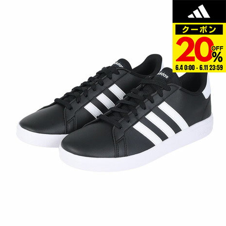 【20%OFFクーポン対象 6/11まで】アディダス adidas レディース キッズ スニーカー グランドコート ブラック 黒 LKK25-GW6503 GRANDCOURT