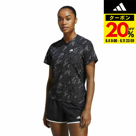 【20%OFFクーポン対象！6/11まで】アディダス（adidas）（レディース）オウン ザ ラン カモ ランニング半袖Tシャツ TK323-HM4250