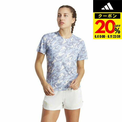 【20%OFFクーポン対象！6/11まで】アディダス（adidas）（レディース）半袖シャツ レディース オウン ザ ラン カモ ランニング TK323-HR9975