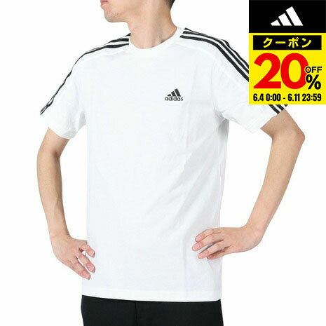 アディダス（adidas）（メンズ）Tシャツ 半袖 メンズ 白 エッセンシャルズ シングルジャージー ECQ97-IC9336