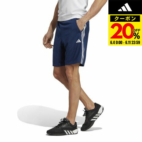 アディダス（adidas）（メンズ）トレイン エッセンシャルズ ピケ スリーストライプス トレーニングショーツ BXH47-IB8246