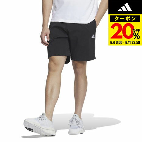 アディダス（adidas）（メンズ）エッセンシャルズプラス スモールロゴ ストレッチウーブンショーツ KWF05-JF3938