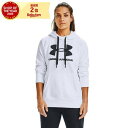 アンダーアーマー（UNDER ARMOUR）（レディース）ライバルフリース ロゴフーディー 長袖パーカー 1356318 WHT/BLK AT