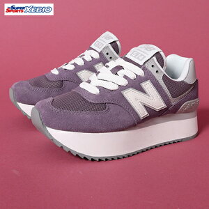 ニューバランス（new balance）（レディース）スニーカー 574+ WL574Z SP B パープル スポーツ カジュアル シューズ タウン 通勤 日常履き 厚底