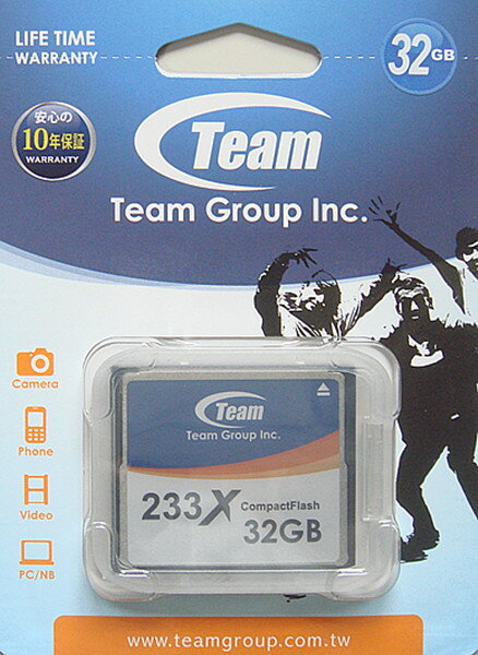 ★高速/233倍速★TEAM社 コンパクトフラッシュメモリ 32GB
