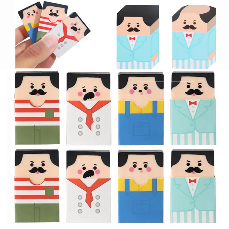 YJRUNFU 消しゴム 小学生 文房具 練り消し ハゲおじさん消しゴム 可愛い鉛筆消しゴム 記念品 プチギフト 小学生 デッサン用 学習用 お絵か (8個セット)