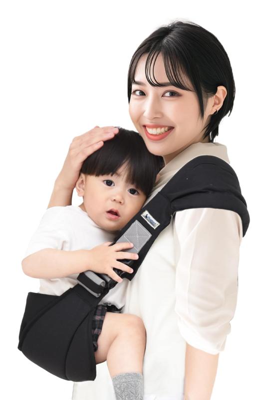 【ひよこクラブ掲載】 抱っこ紐 スリング 6~48ヵ月【ダブルパッドで安定抱っこx保育士さん監修】マグハート ラクだっこ ベビースリング ママパパ兼用 収納袋付き Mughart (ブラック)
