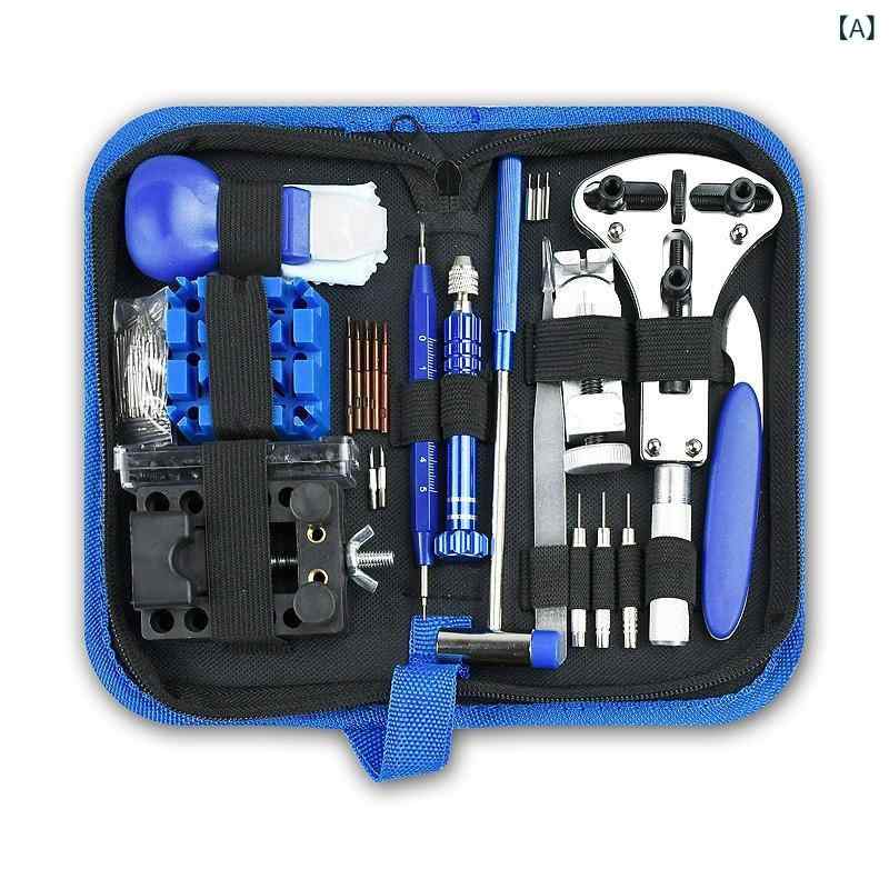 SUPERYOUの時計 修理 工具 セット 家用 メンテナンス キット 腕時計 メンテナンス 工具 ケース プラスチック 金属 製 185点 組 ミドルサイズ 初心者 向け 収納 便利｜アングル2
