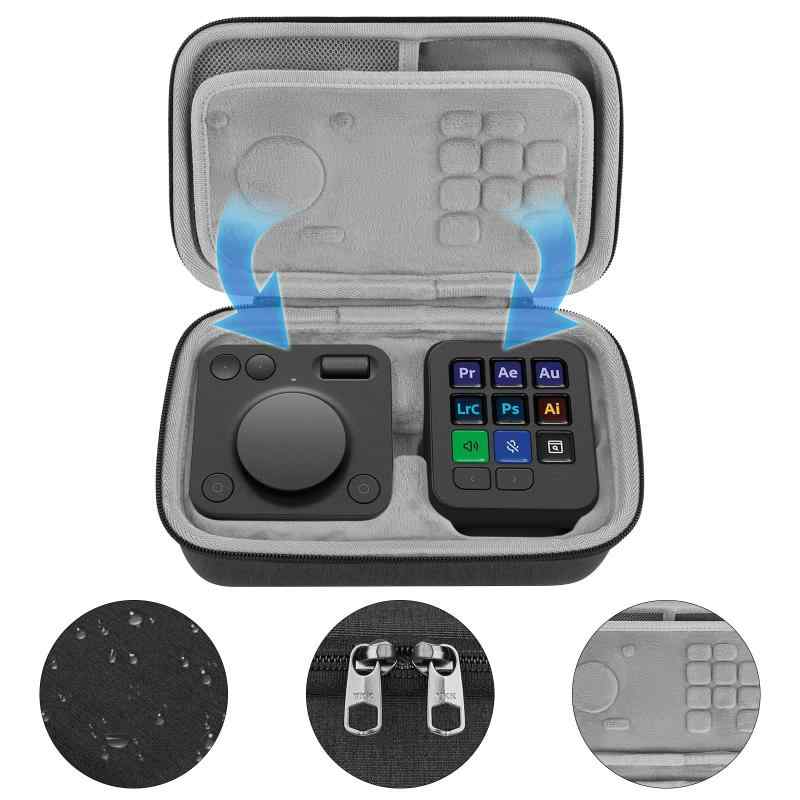 Geekria Creative Console キャリングケース、ロジクール Logicool MX Creative Console 対応ハードシェル保護トラベルバッグ (ダークグレー)