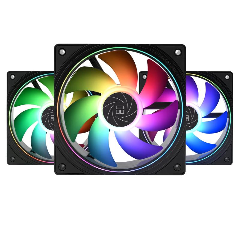 Thermalright TL-S12-S X3 120 mmCPU放熱ファンと細絞りARGB、PWMインテリジェント温度制御、23.2デシ..