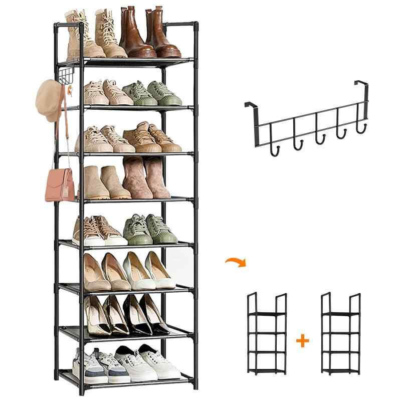 シューズラック 8段 靴収納 14-16足 シューズラックスリム 靴棚 下駄箱 省スペース シューズボックス ..