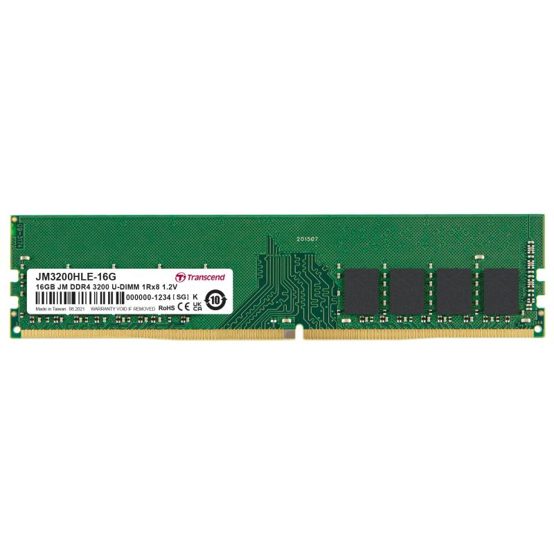 トランセンドジャパン Transcend デスクトップPC用メモリ PC4-25600(DDR4-3200) 16GB 1.2V 288pin U-DIMM 1Rx8 (2Gx8) CL22 無期限 JM3200HLE-16G