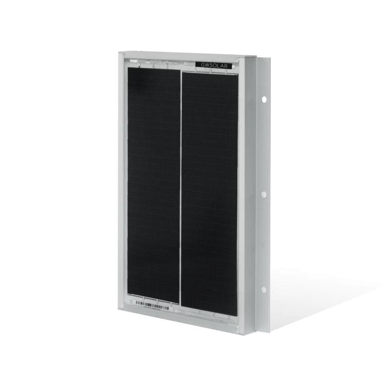 GWSOLAR ソーラーパネル 5W 太陽光パネル 12V系 / 厚み1.8cm 正面からネジ止めで取り付け可能、12vシステム 蓄電/キャンピングカー充電に最適、表面取付穴6個、ケーブル付属、逆流防止ダイオー
