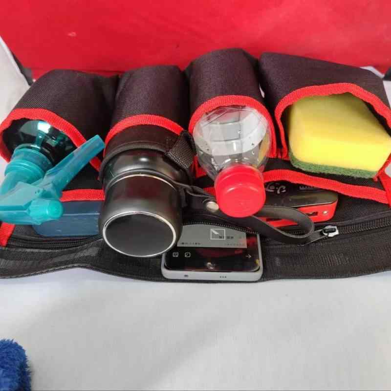 乐天商城 - 工具ウエストバッグ 三層 大容量 斜めがけ ポーチ 保洁 服务员 物业 园林 工程 収納 専用 户外