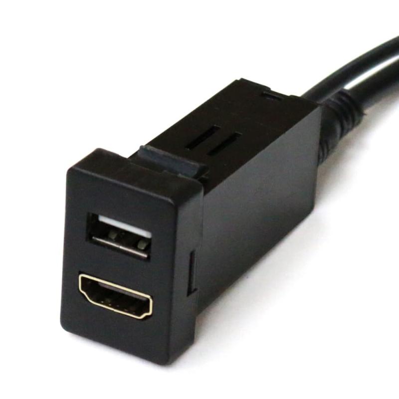 フジ電機工業 ブルコン(Bullcon) USB/HDMI 延長ケーブル EOP-SP01TA トヨタパネルAタイプ( 22.5mm × 33.0mm )【 車両スイッチパネルにUSB とHDMI端子を設置 】