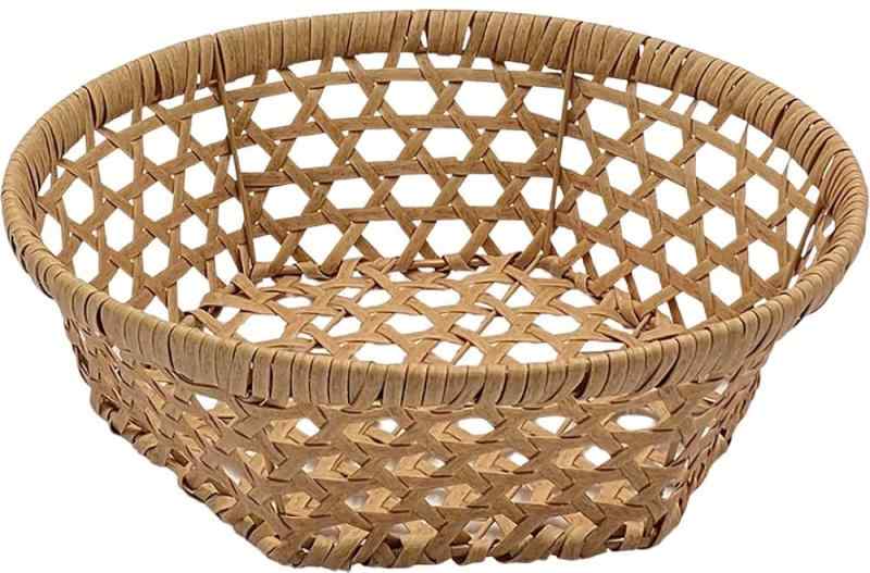 ダイカイ バンブス フェイクPE焼竹キッチンバスケット浅型L LBR Φ30×H9.5×底部25 六角形 74058
