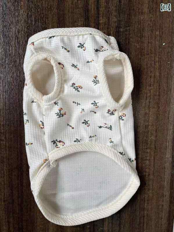 ペット 背心 猫 犬 春夏 小花柄 吊り帯 外出用 通気性 涤纶 プリンセス 飛袖 碎花 ...
