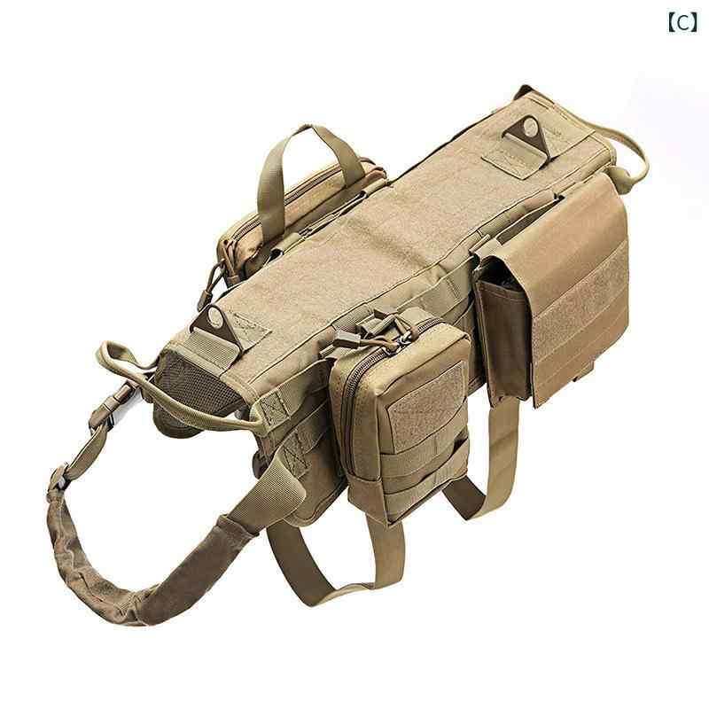 ペット 服 背心 犬用 訓練 戦術 装備 MOLLE 服装 セット ナイロン 素材 黒 軍色 泥...