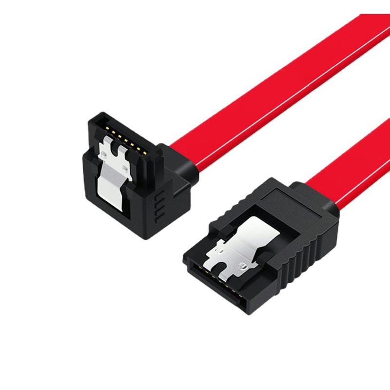 SATA ケーブル シリアルケーブル L型 シリアルSata3ケーブル 抜け落ち防止 ハードディスク/光学ドライブ 最適 ラッチ付 50cm HDD SSD S-ATA III データ コード (赤)