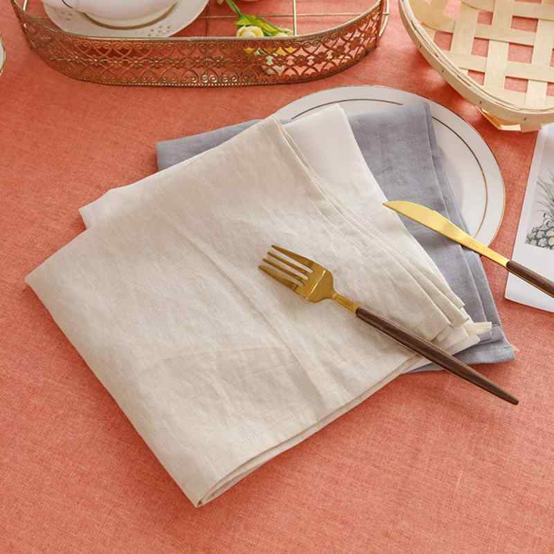 Amazhiyu テーブル ナプキンセット ナフキンセット ワイントーション テーブルナプキン 100％麻製 4 個..