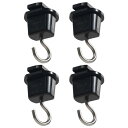 Aiwode|ダクトレール用吊りフック|照明器具配線 ショップライン 吊りフック|ライティングレール用吊りフック|簡単取付 工事不要|ブラック|4個セット(3)