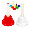 Rxakudedo 8音ミュージックベル 打楽器 (C調対応) ハンドベル 子供用 幼稚園 小学校 音楽啓発 (ハンドヘルド ベル デジタル版)