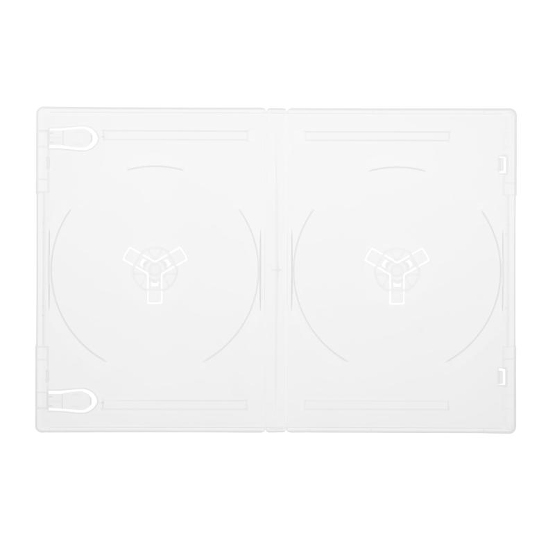 COMCOM 14mm厚DVDトールケース 2枚収納 透明 100個セット CS-DVDT2-100CL