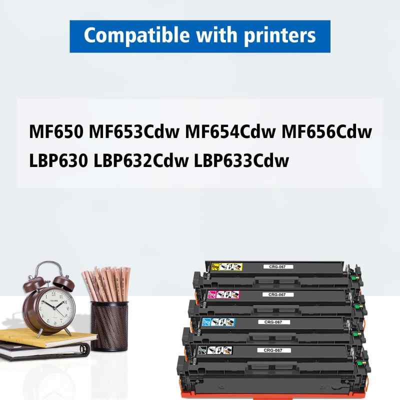 【残量表示ICチップ付き】Canon キャノン用067 CRG-067 (BK/C/M/Y) 标准容量4本セット対応機種Satera MF656Cdw MF654Cdw互換トナーカートリッジ 印刷枚数：ブラック約1350枚 カラー約1250枚