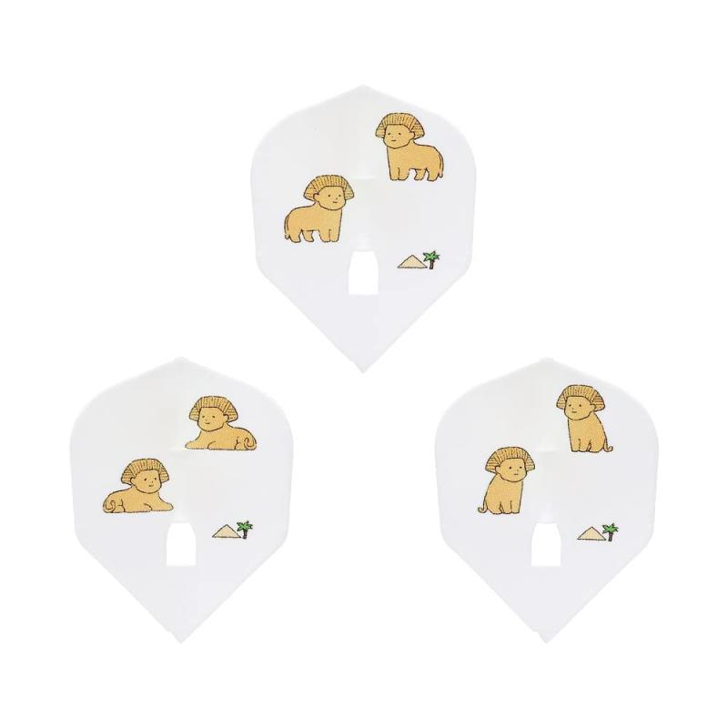 D-CRAFT ディークラフト L-Flight PRO エルフライト プロ エジプト シェイプ ホワイト ダーツ フライト L-SHaft専用 L-style 印刷フライト オリジナルデザイン 男女 おしゃれ セッティング 交換用