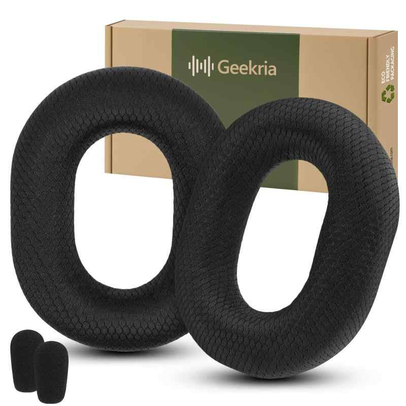 Geekria イヤーパッド Comfort 互換性 パッドレイザー Razer BlackShark V3 Pro (Do Not Fit V3 Wireless/ V3X) ヘッドホンに対応 パッド イヤー/イヤーカップ メッシュファブリック (黒)