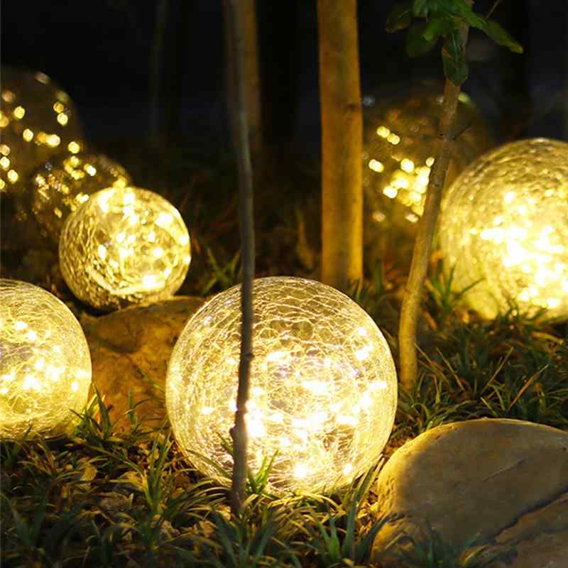 Rakuten - 地埋灯 ソーラー 氷球 庭園灯 庭院 芝生 階段 装飾 裂紋 LED 庭園 芝生 庭院 階段 歩道 雰囲気 欧式 星球 形状 IP65 防水 12-16時間 連続照明 10cm 12cm 15cm