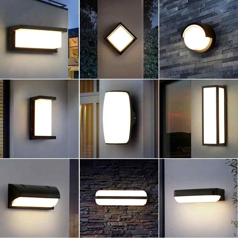 乐天商城 - 壁灯 防水 LED 屋外 庭院 ホテル ホテル 庭園 壁壁 壁灯 庭院 陽台 室外 壁灯 アルミ 人間 センサー IP65 暖光 白光 中性光 18W 30W 50W 室内室外