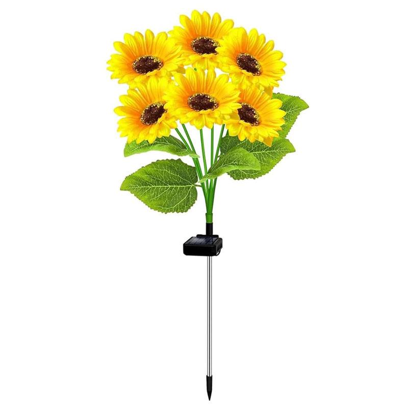 乐天商城 - 庭園ライト ひまわり 太陽光発電 屋外 草坪灯 防水 IP65 ABS 布 植物 形状 地插 6-12時間 連続点灯 庭院 装飾 風景 节日 雰囲気